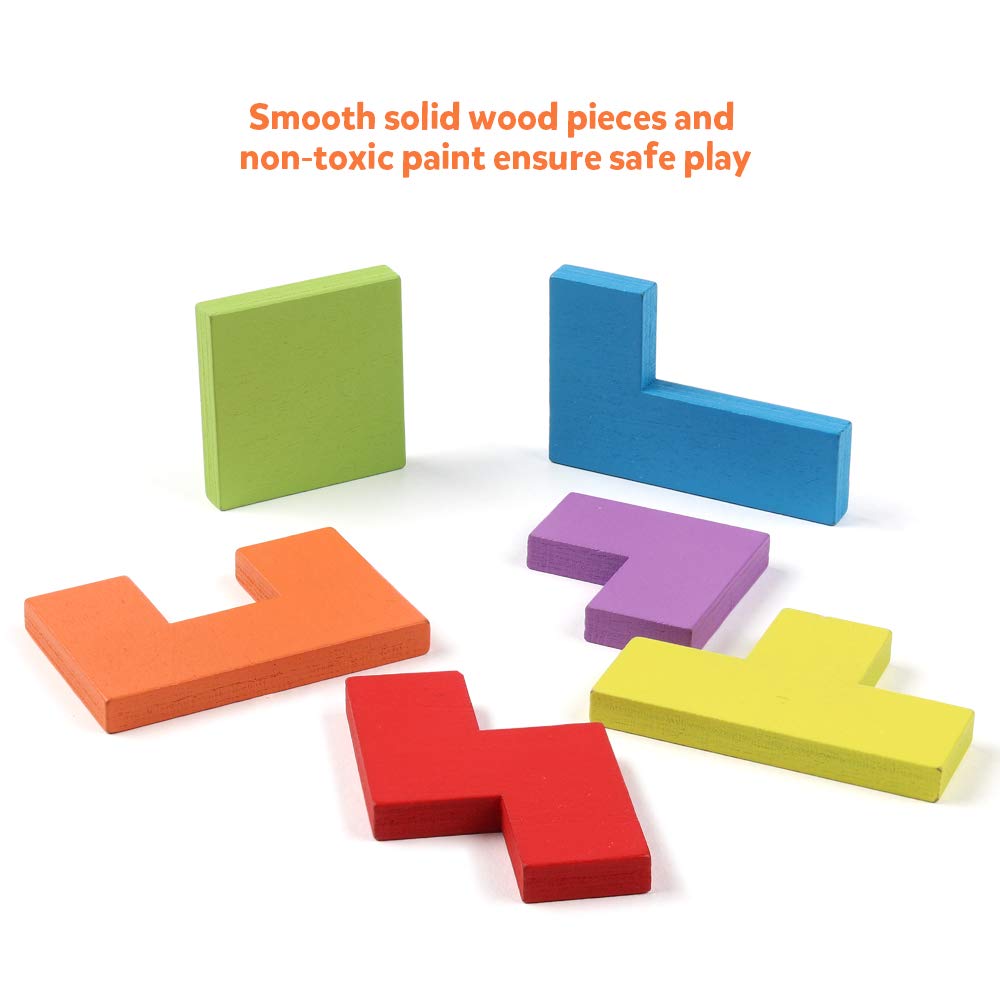Wooden Tetris Puzzle Brain Teasers Toy