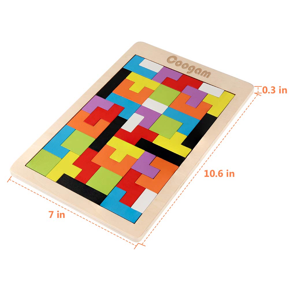Wooden Tetris Puzzle Brain Teasers Toy