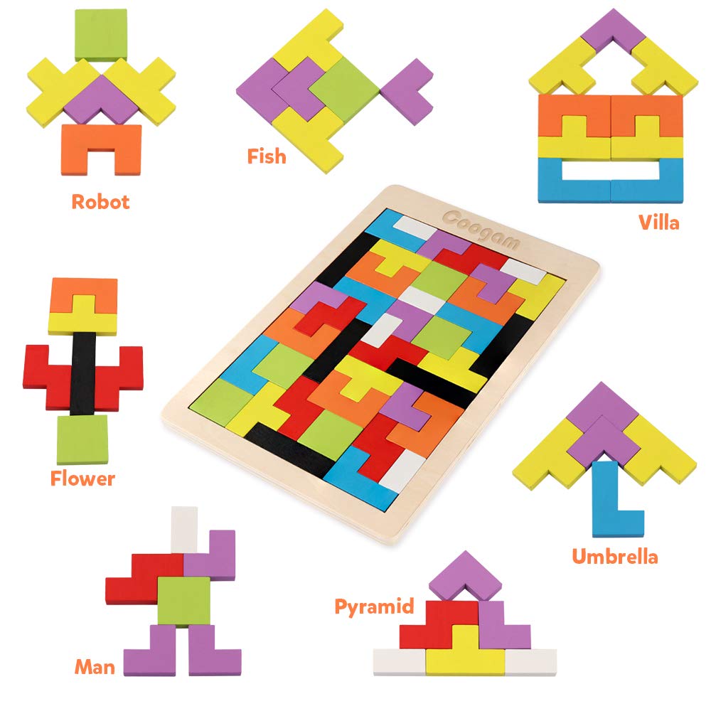Wooden Tetris Puzzle Brain Teasers Toy