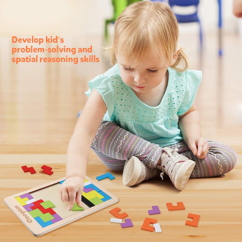 Wooden Tetris Puzzle Brain Teasers Toy