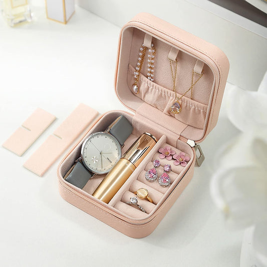 Portable Jewellery Box Travel Mini Storage Organizer Portable Display Storage Box For Rings, Earrings, Necklaces
