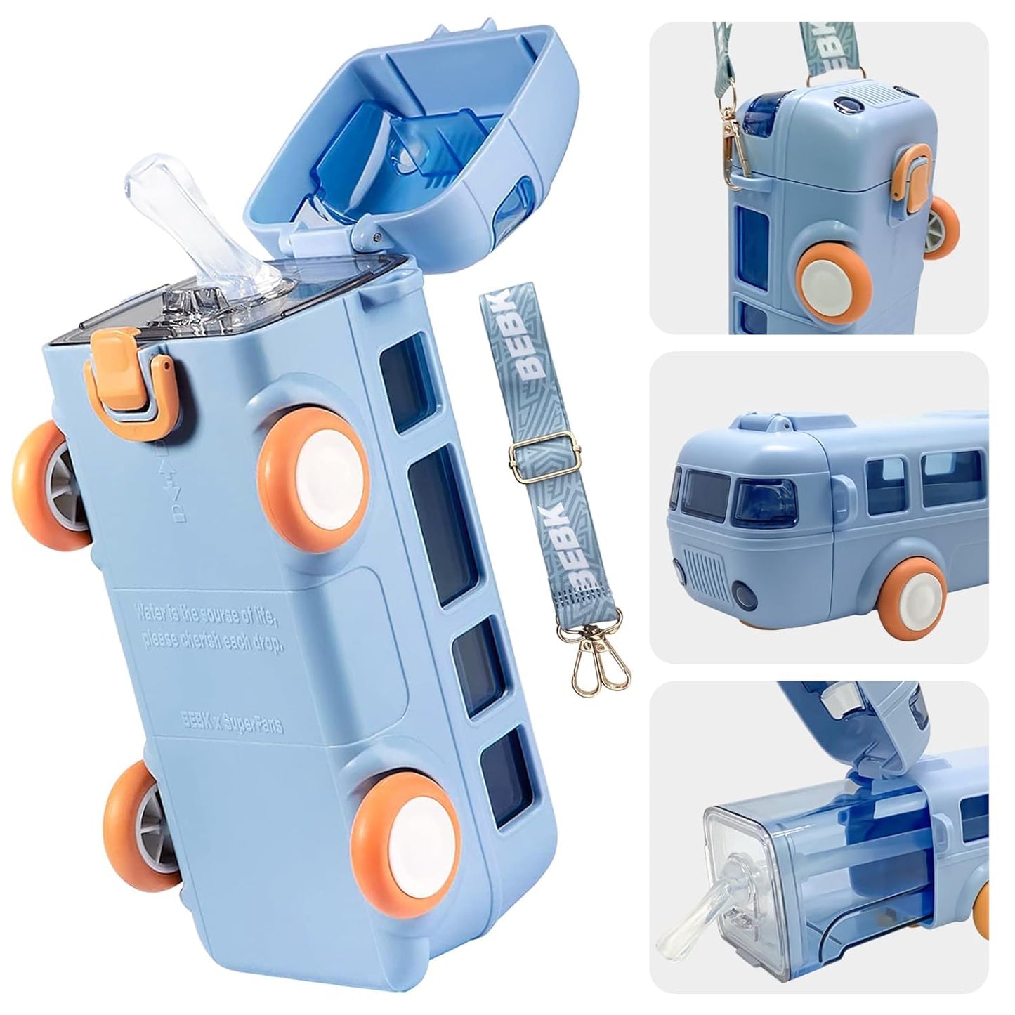 Bus Shape Sipper Bottle for Kids | Capacity 480 ml