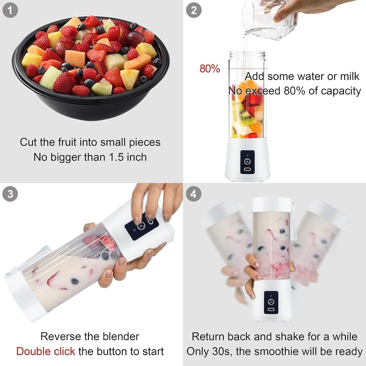 Portable Juicer Mixer Blender For Smoothies & Juices