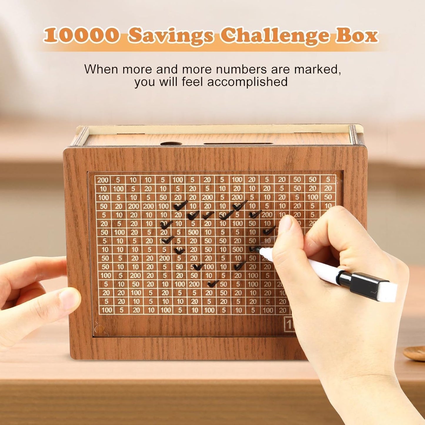 Foldable Reusable Wooden Money Bank
