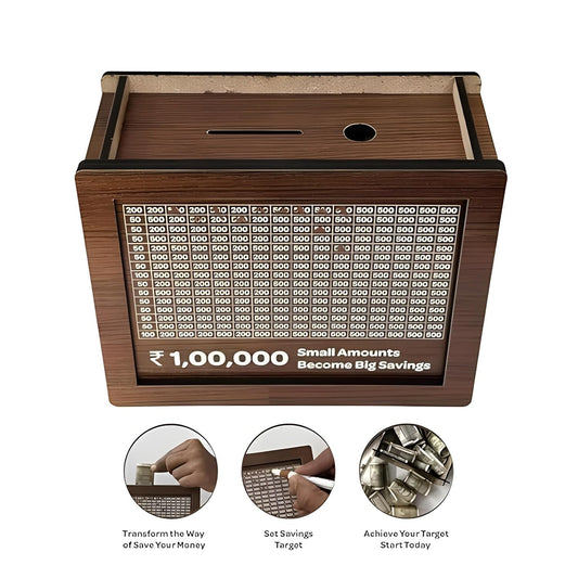 Foldable Reusable Wooden Money Bank