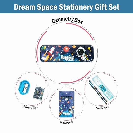 Toy Imagine Theme Stationery Set for Kids | 12-Piece Stationary Kit for Boys & Girls Age 3-15 Years