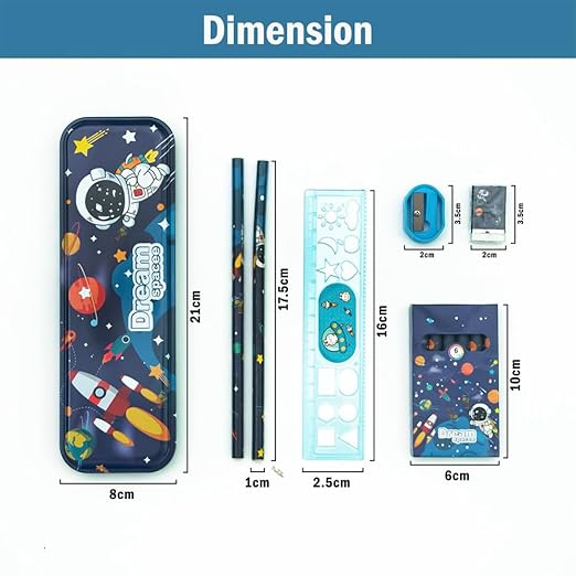 Toy Imagine Theme Stationery Set for Kids | 12-Piece Stationary Kit for Boys & Girls Age 3-15 Years