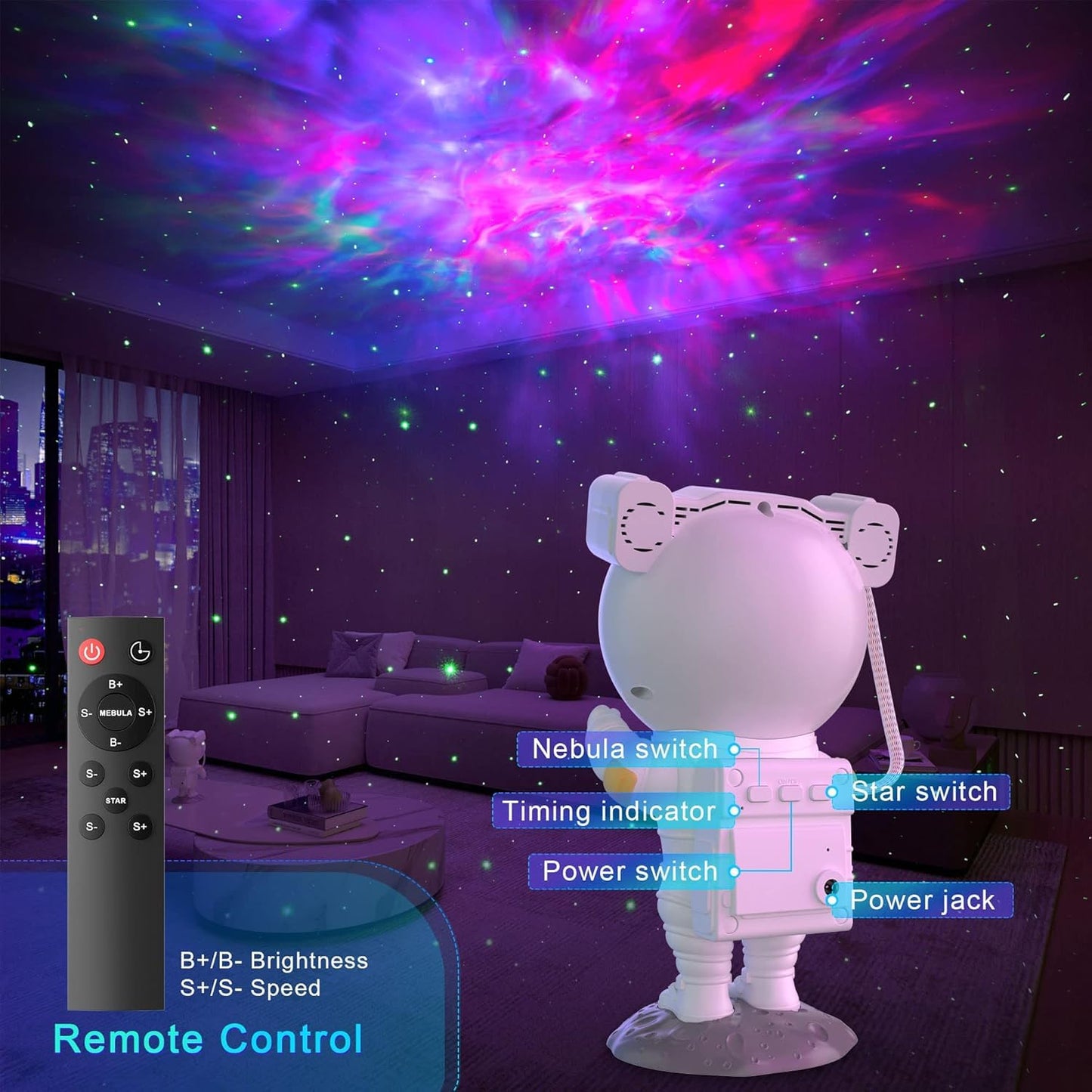 Astronaut Galaxy Projector Night Light